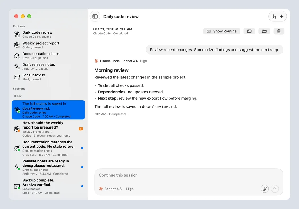 Rota showing scheduled tasks and a conversation